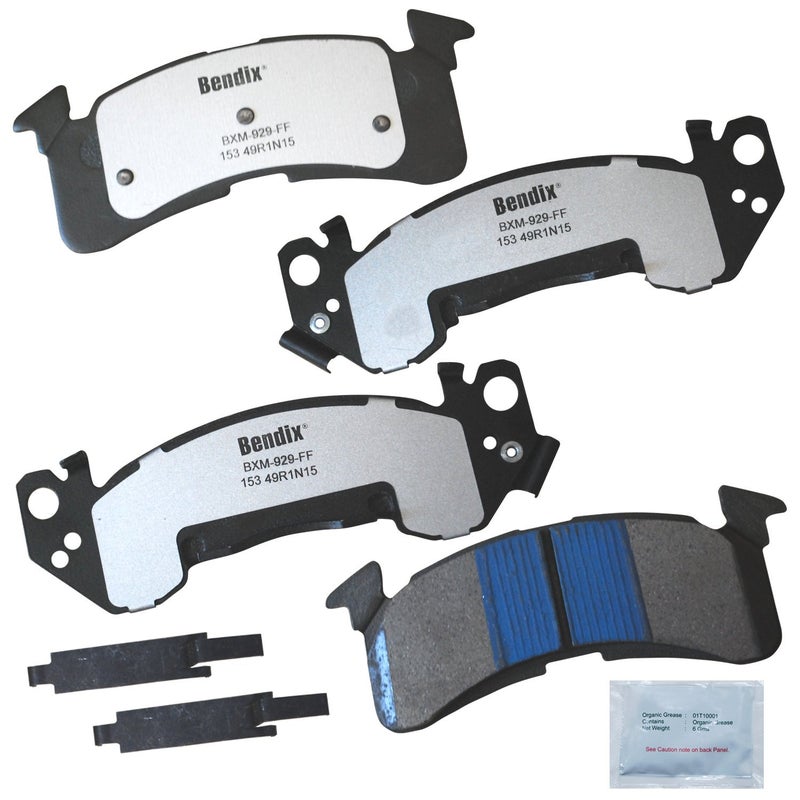 بنديكس Bendix Fleet Metlok MKD153FM وسادات الفرامل الأمامية لـ C20، Suburban، C30، C35، G30، K20، P20، P30، R20، R30، R3500، V20، GMC C2500، G3500، K2500، P2500، P3500، Workhorse FasTrack FT1261، FT1461، FT1601، FT1801، FT1802 - Image 1